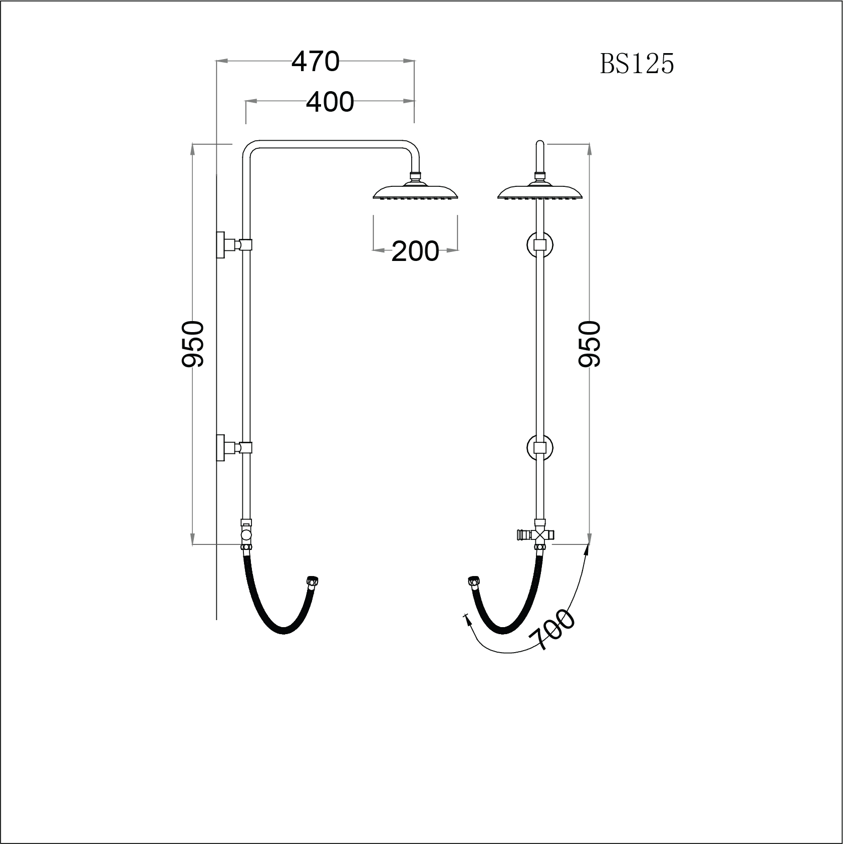 Thân cây sen tắm đứng nóng lạnh Caesar BS125