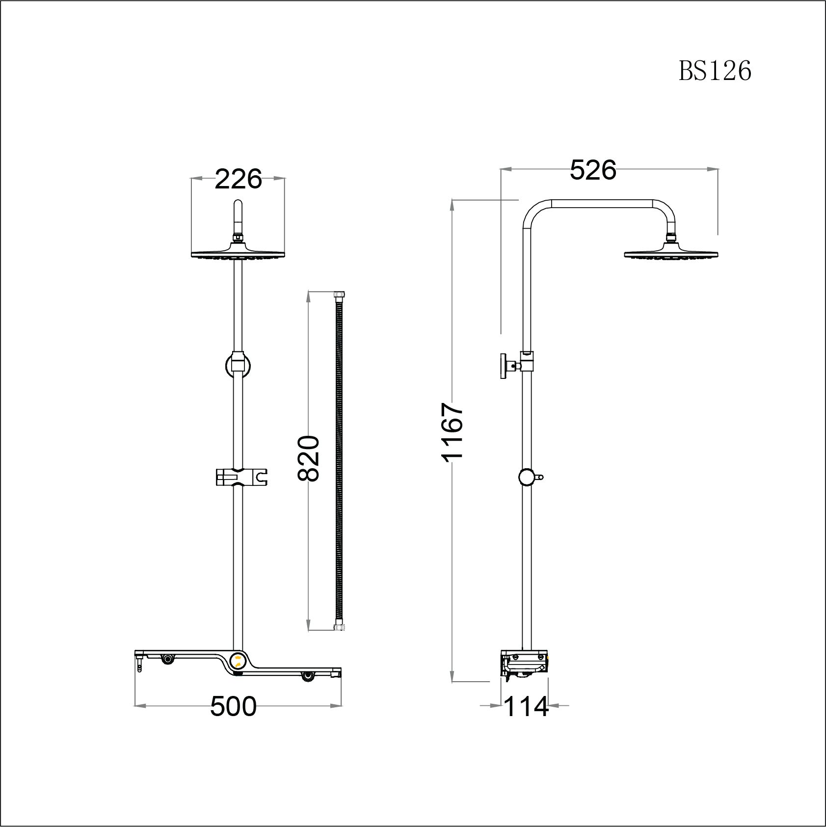 Thân cây sen tắm đứng nóng lạnh Caesar BS126