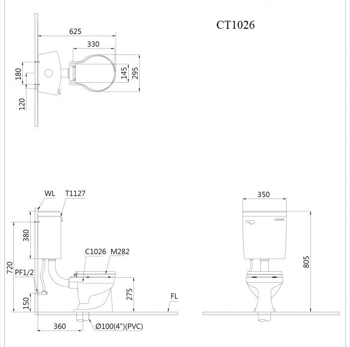 Bồn cầu trẻ em Caesar CT1026