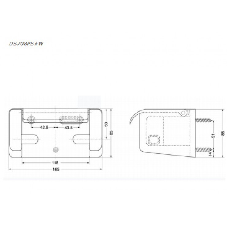 Bản vẽ kỹ thuật Hộp Giấy Vệ Sinh Toto DS708PS#W