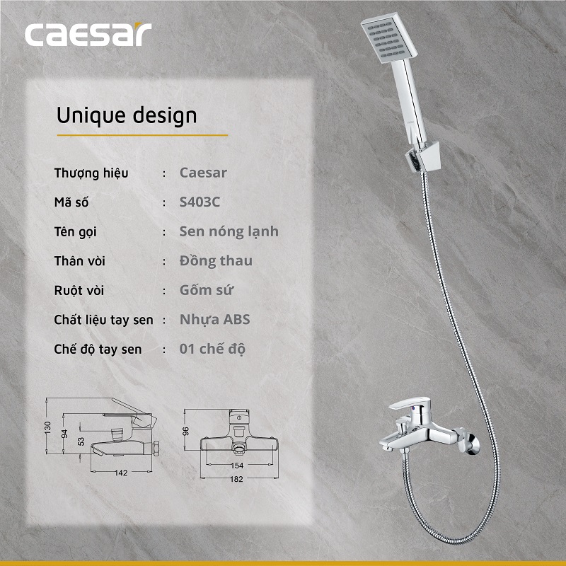 Vòi sen tắm nóng lạnh Caesar S403C
