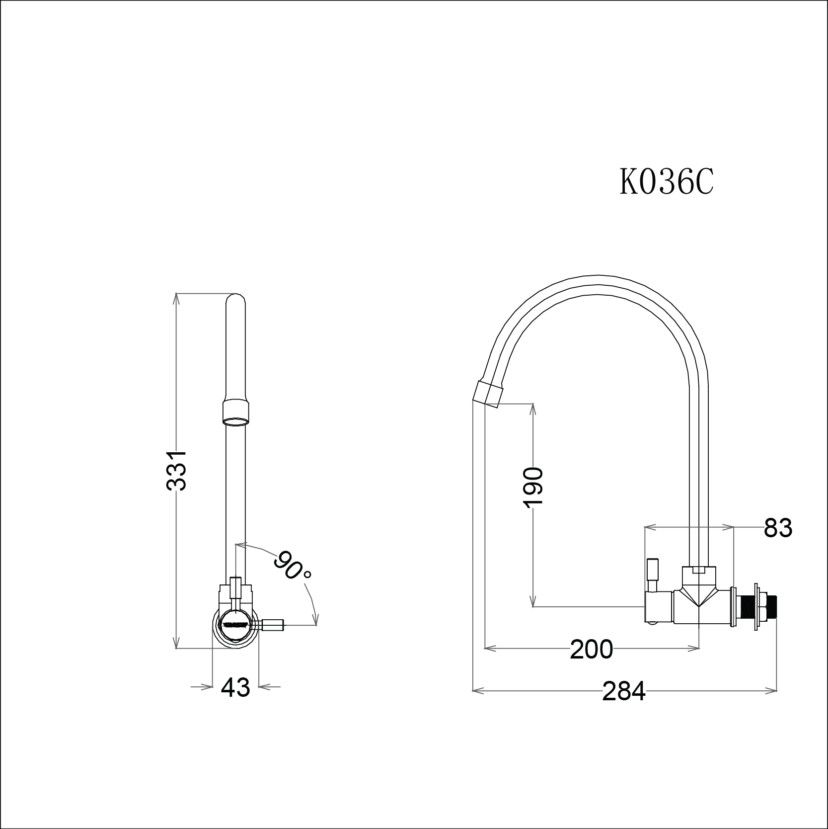 Vòi chậu rửa chén Caesar K036C nước lạnh