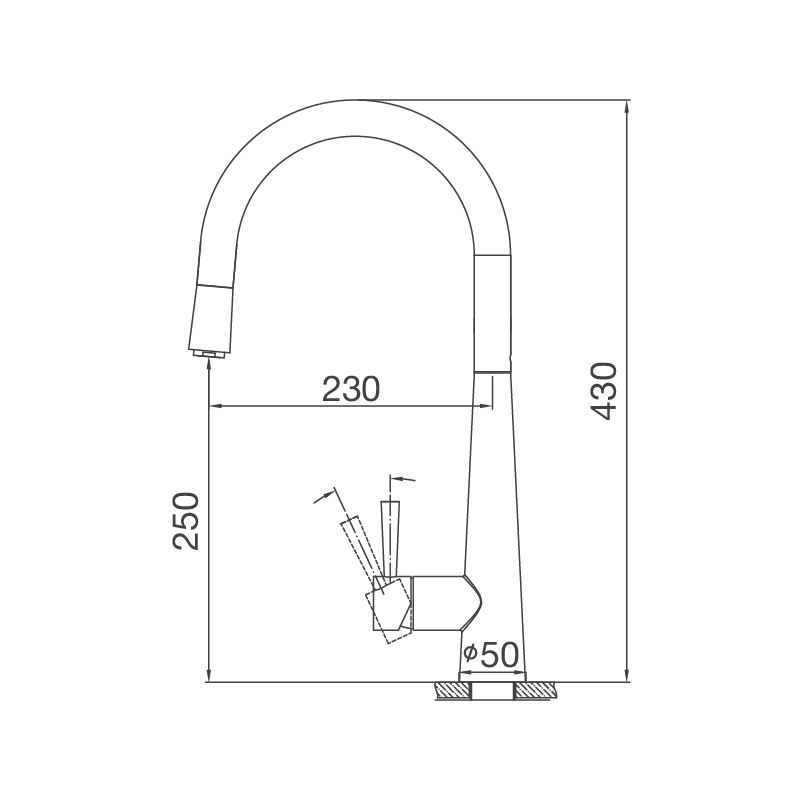 Vòi chậu rửa chén Malloca K-095-SS nóng lạnh