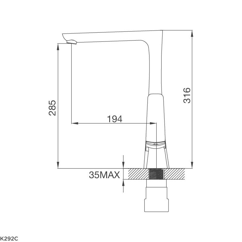 Vòi chậu rửa chén Malloca K292C nóng lạnh