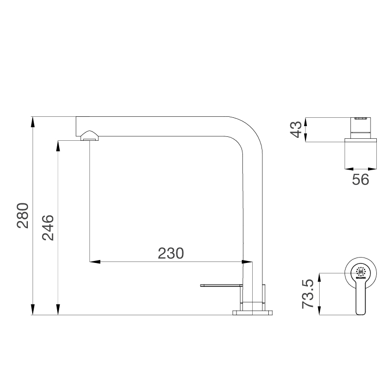 Vòi chậu rửa chén Malloca K501B nóng lạnh