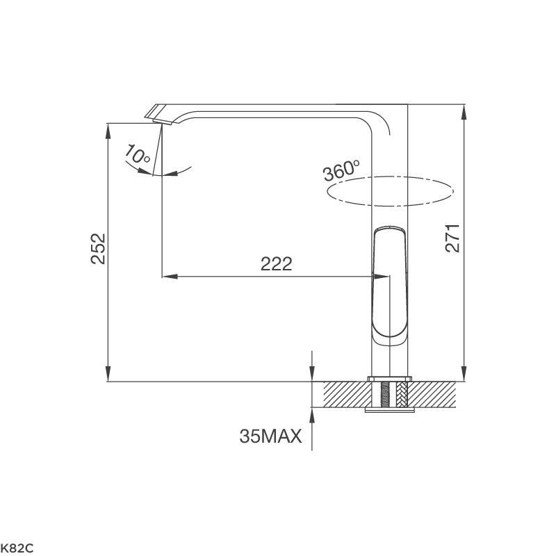 Vòi chậu rửa chén Malloca K82C nóng lạnh