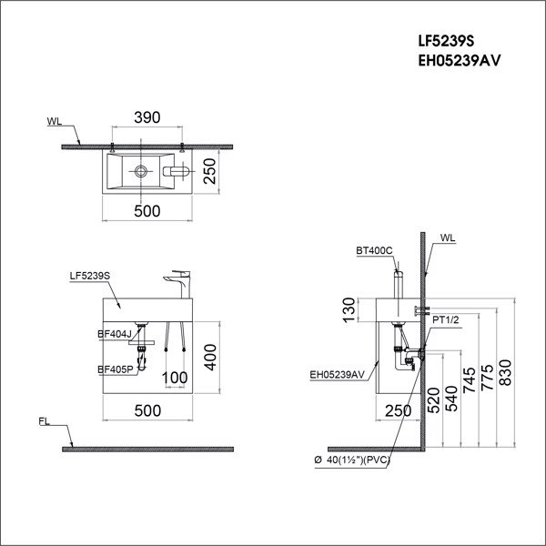 Bộ Lavabo tủ Caesar LF5239S