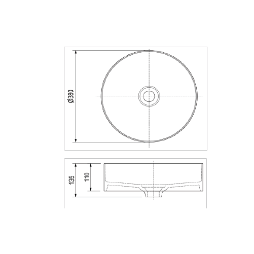 Bản vẽ kỹ thuật lavabo chậu rửa mặt Viglacera CM02 đặt bàn