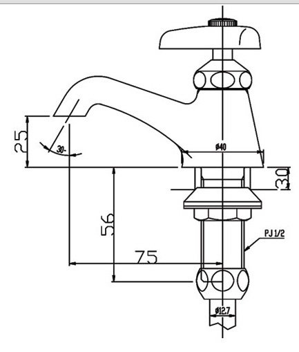 Vòi lavabo chậu rửa mặt Inax LF-1 nước lạnh (LF1)