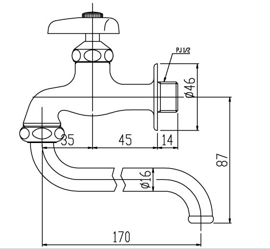 Vòi gắn tường Inax LF-12-13 nước lạnh (LF12-13)