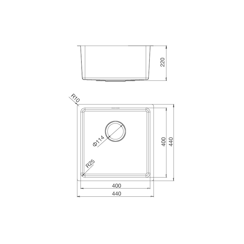 Chậu rửa chén inox Malloca MS 6044 dài 40cm