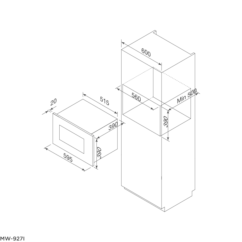 Lò vi sóng âm tủ Malloca MW-927I