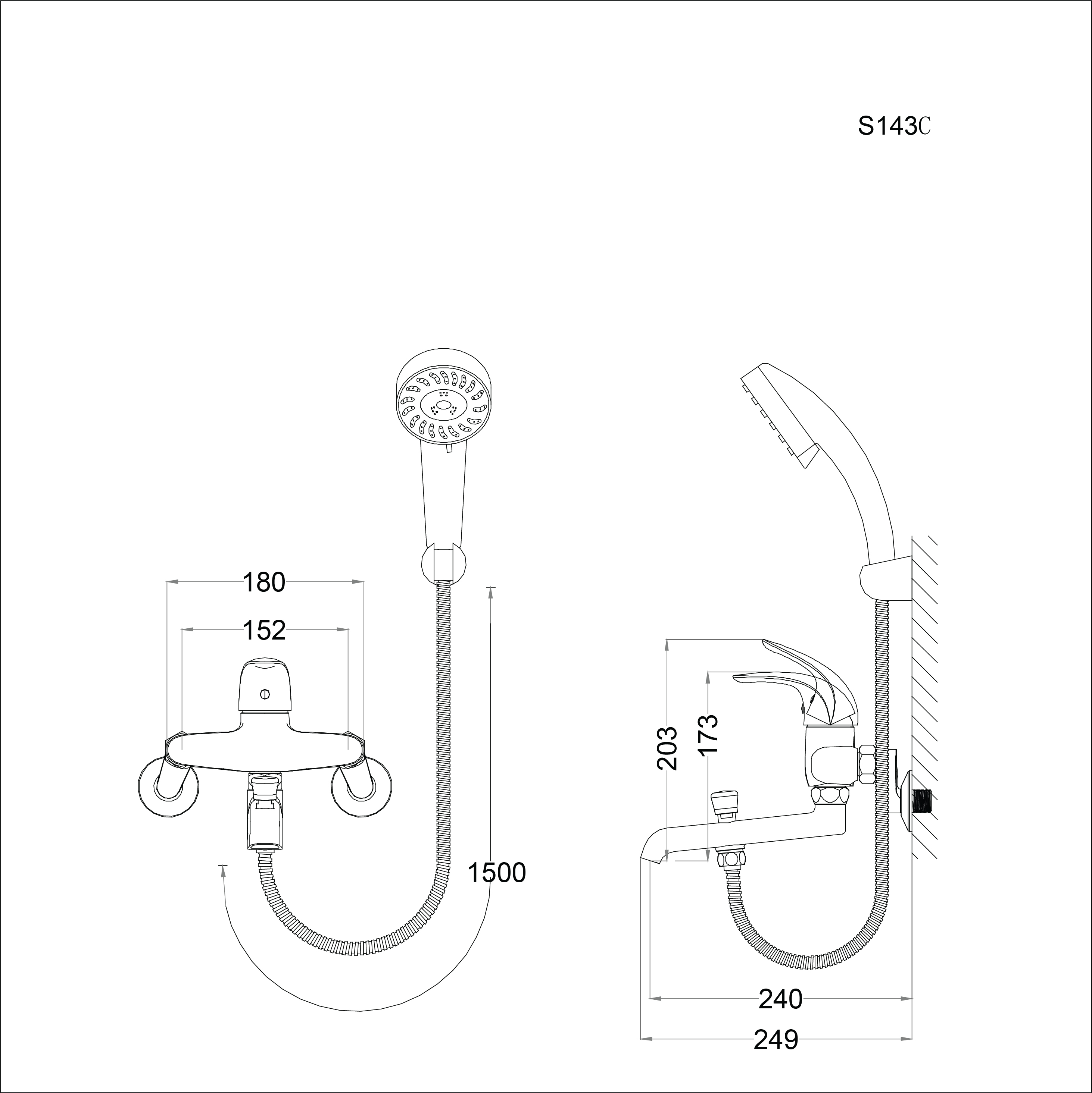 Vòi sen tắm nóng lạnh Caesar S143C