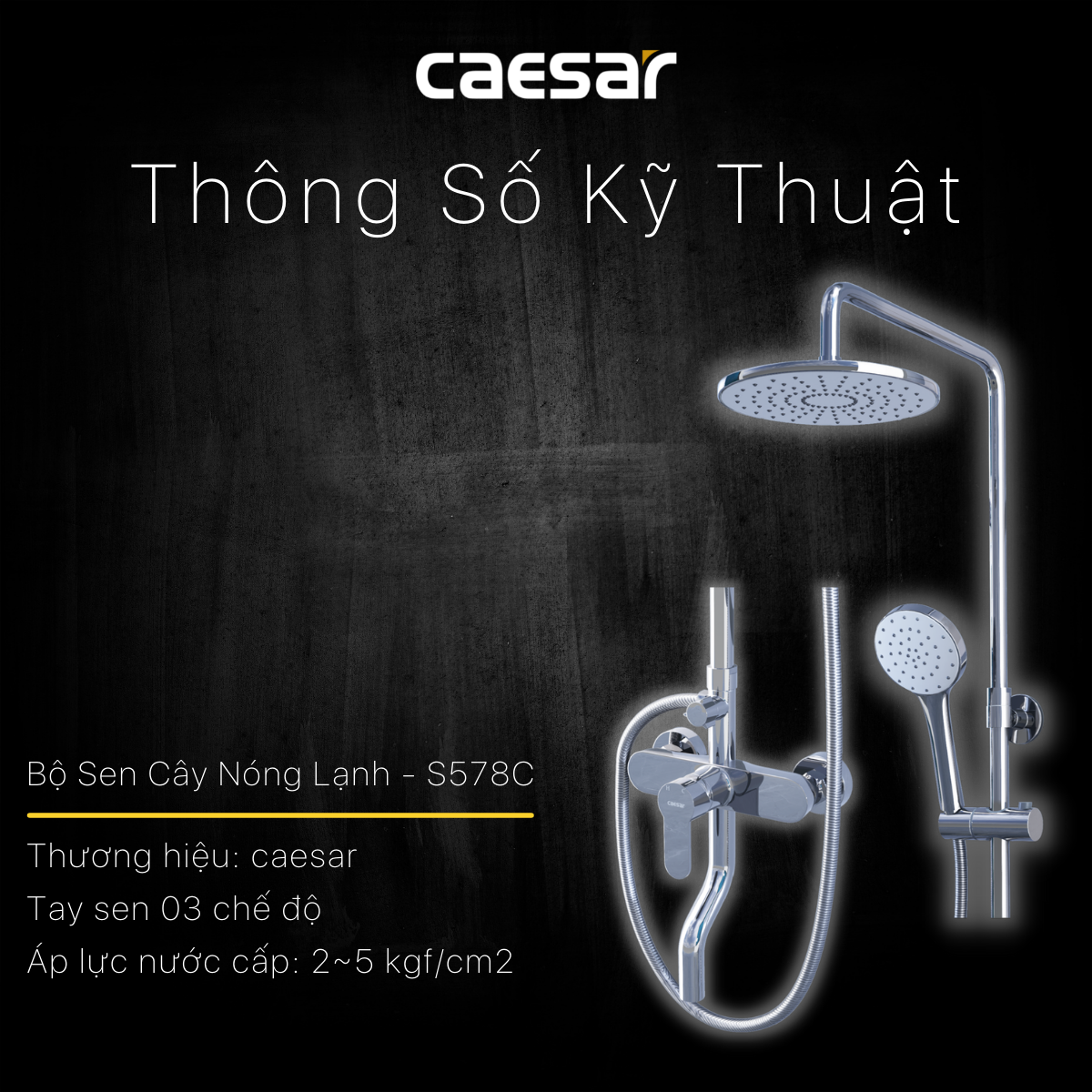 Cây sen tắm Caesar S578C nóng lạnh