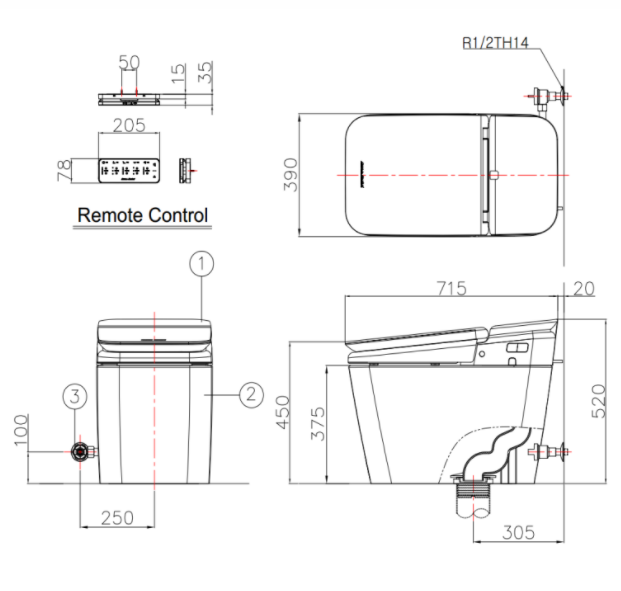 Bồn cầu điện tử American Standard Acacia Plat KP-8312