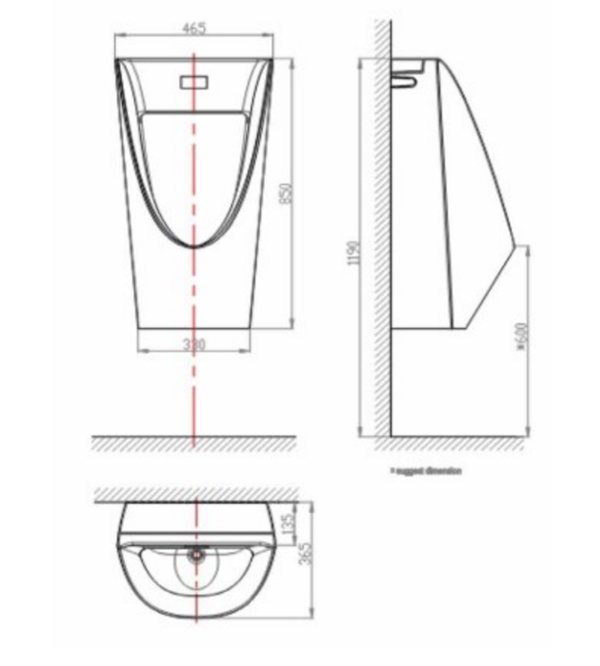 Bồn tiểu nam American Standard WP-6507 treo tường + xả tiểu cảm ứng