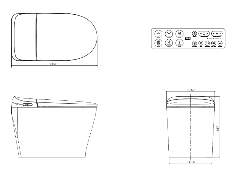 Bồn cầu điện tử American Standard E-lite WP-70DY