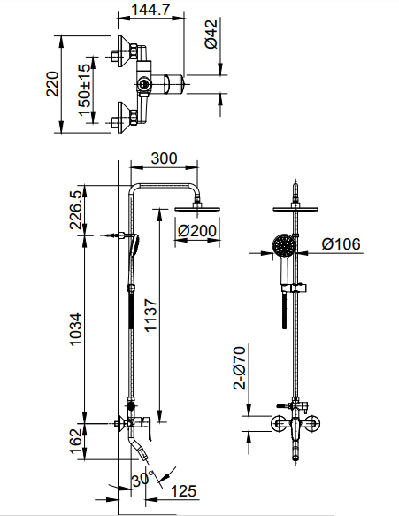 Cây sen tắm đứng nóng lạnh Inax BFV-1405S (BFV1405S)