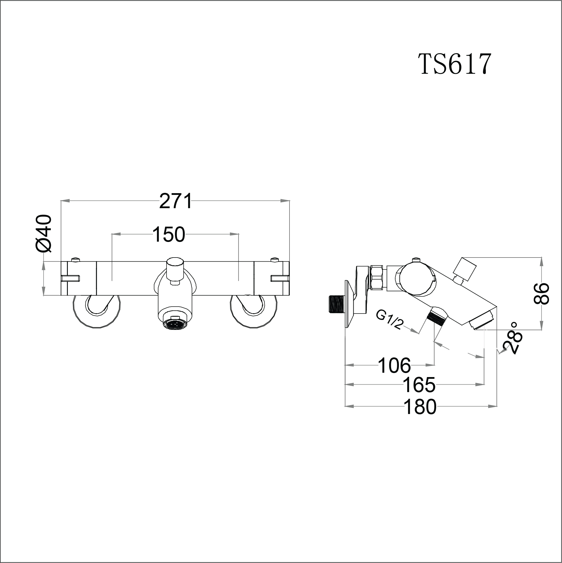 Vòi sen tắm nóng lạnh Caesar TS617C tự động
