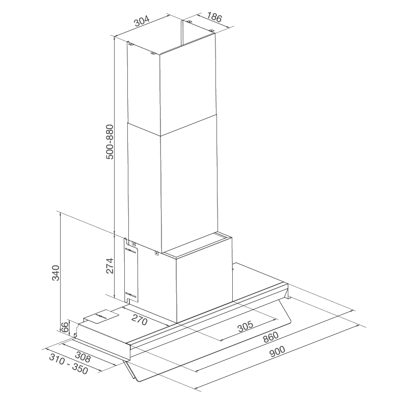 Máy hút khói khử mùi Malloca Space MH 900SP