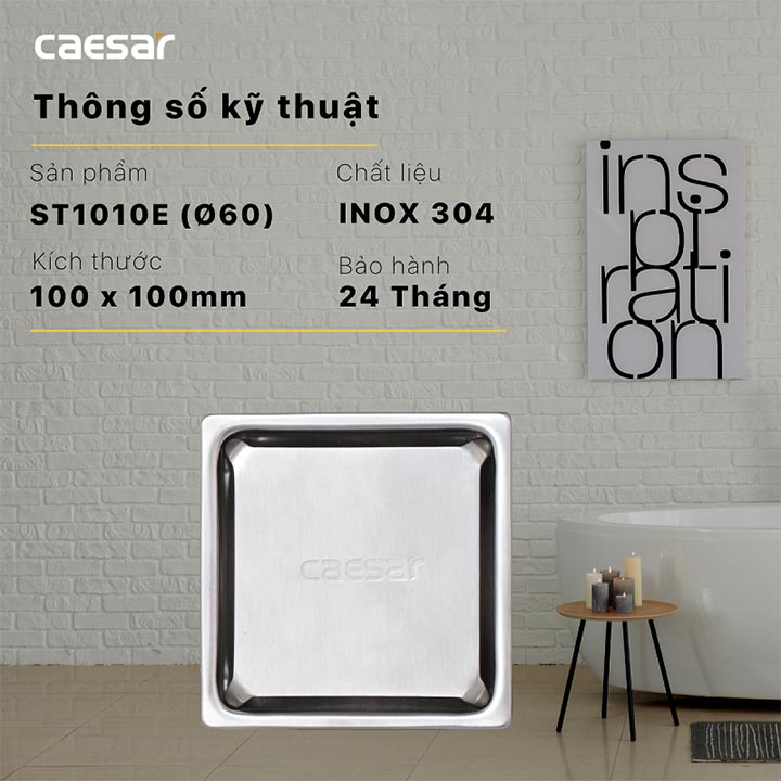 Phễu thoát sàn Caesar ST1010E (thoát Φ 60)