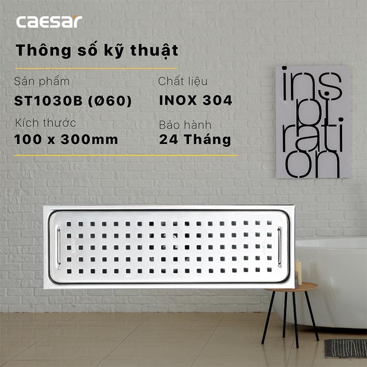 Phễu thoát sàn Caesar ST1030B (thoát Φ 60)