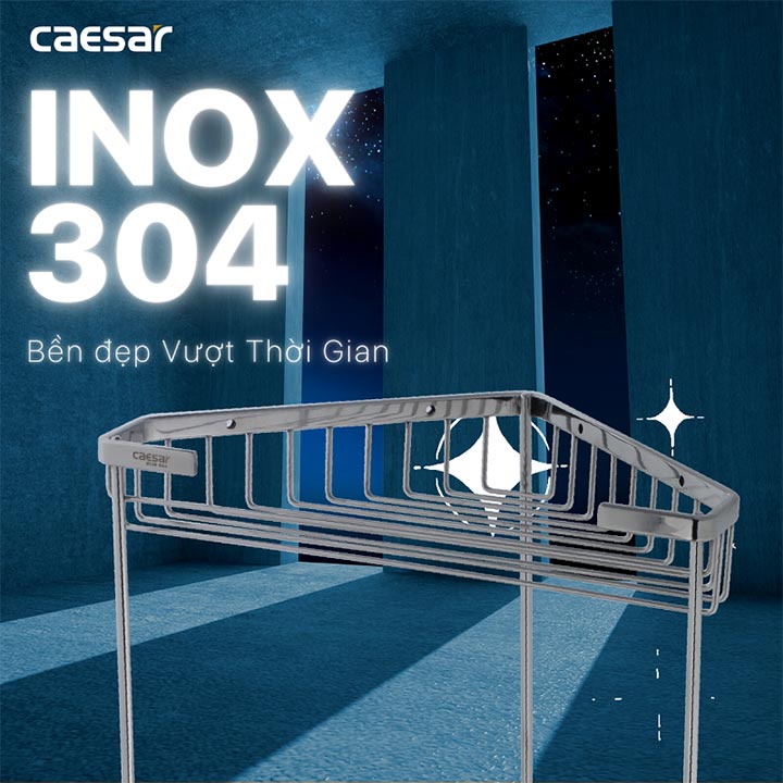 Kệ góc Caesar S849V 2 tầng Inox 304