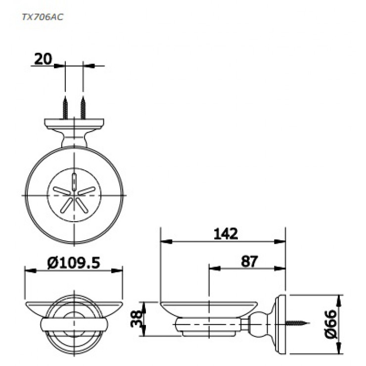 Đĩa đựng xà phòng Toto TX706AC