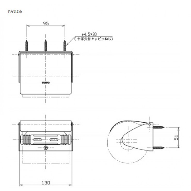 Bản vẽ kỹ thuật Hộp Giấy Vệ Sinh Toto YH116