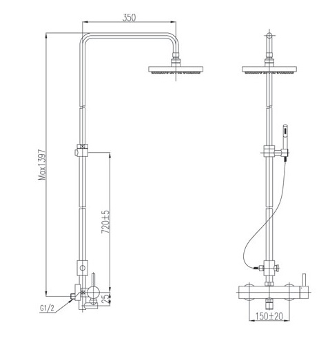 Cây sen tắm đứng nóng lạnh Inax BFV-70S (BFV70S)