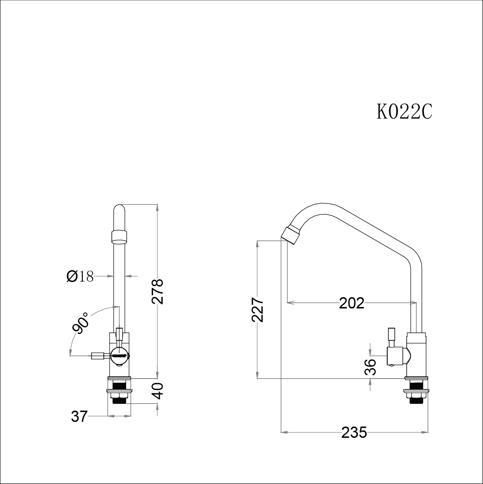 Vòi chậu rửa chén Caesar K022C nước lạnh