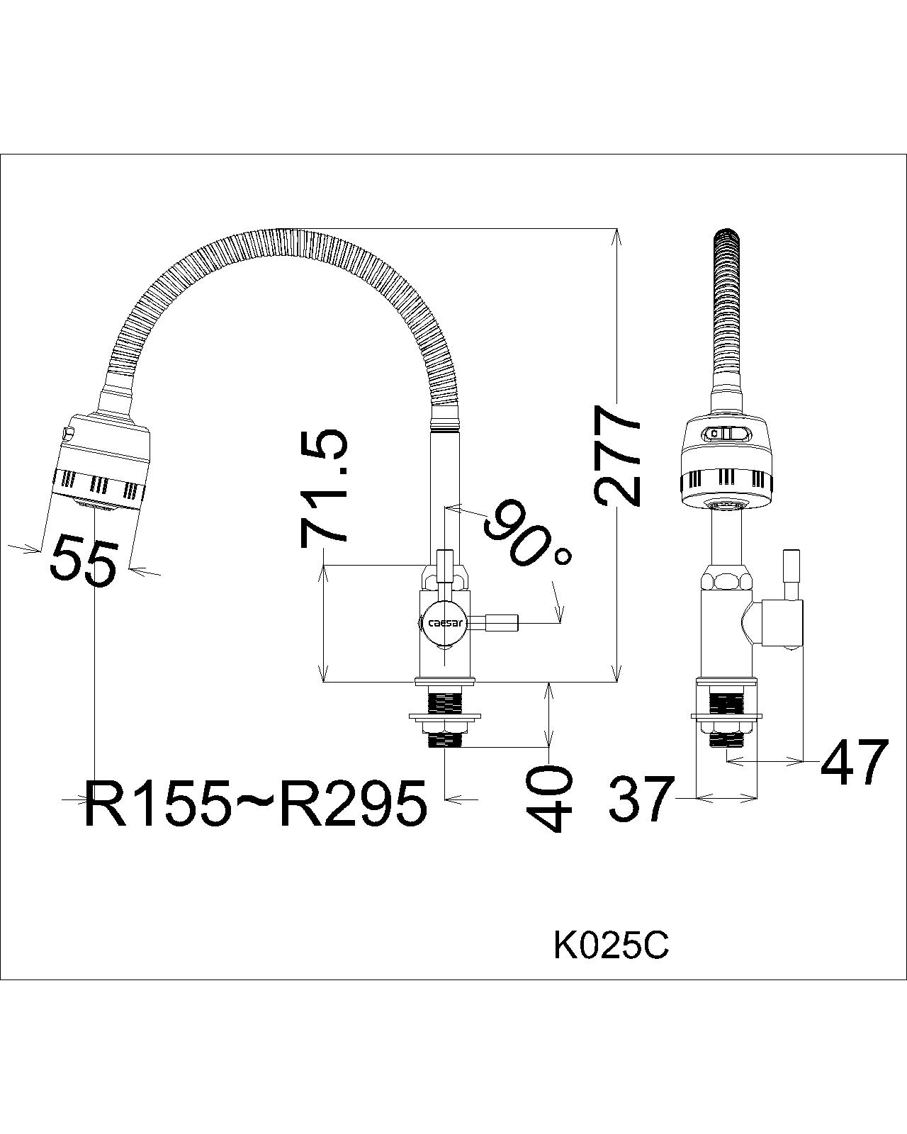 Vòi chậu rửa chén Caesar K025C nước lạnh