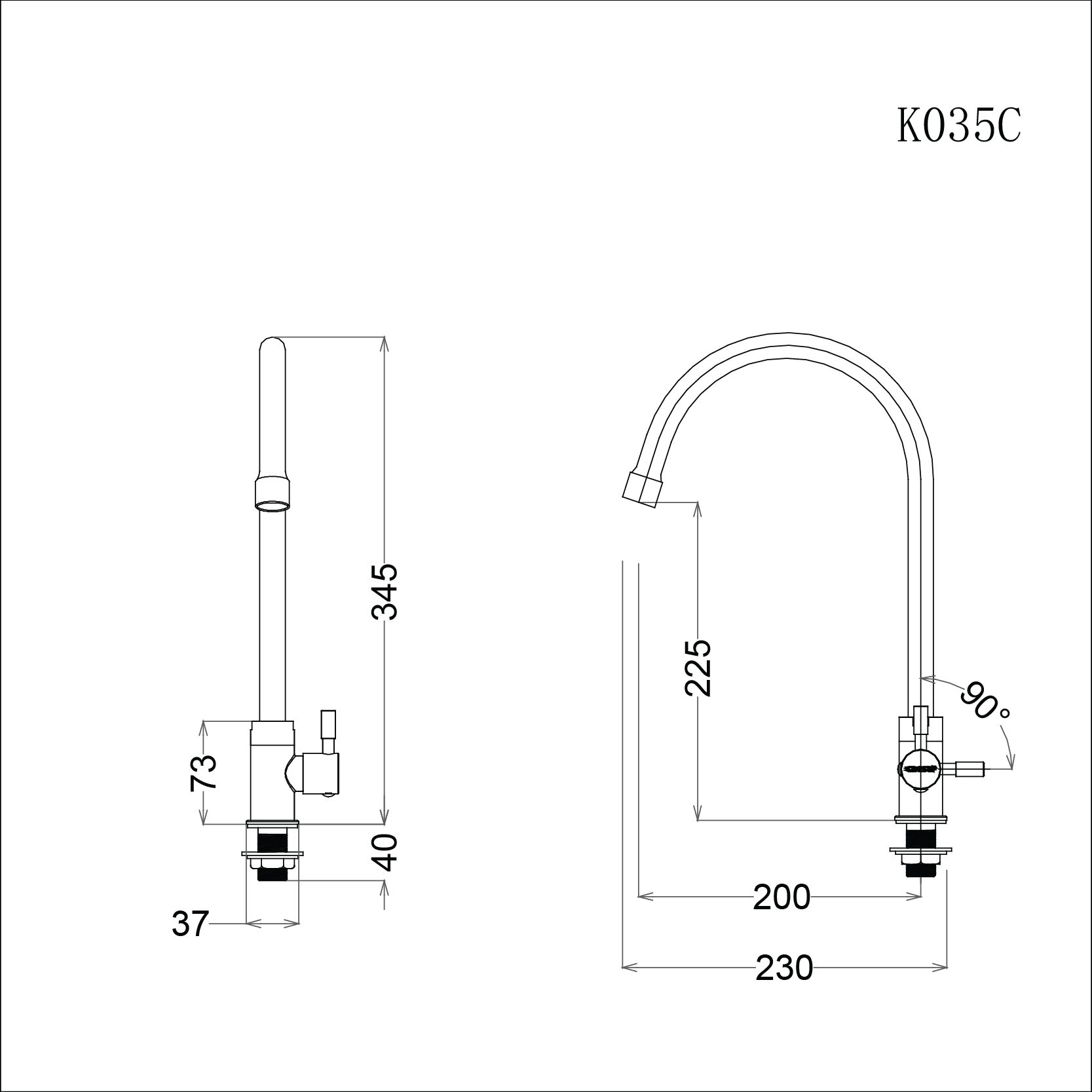 Vòi chậu rửa chén Caesar K035C nước lạnh