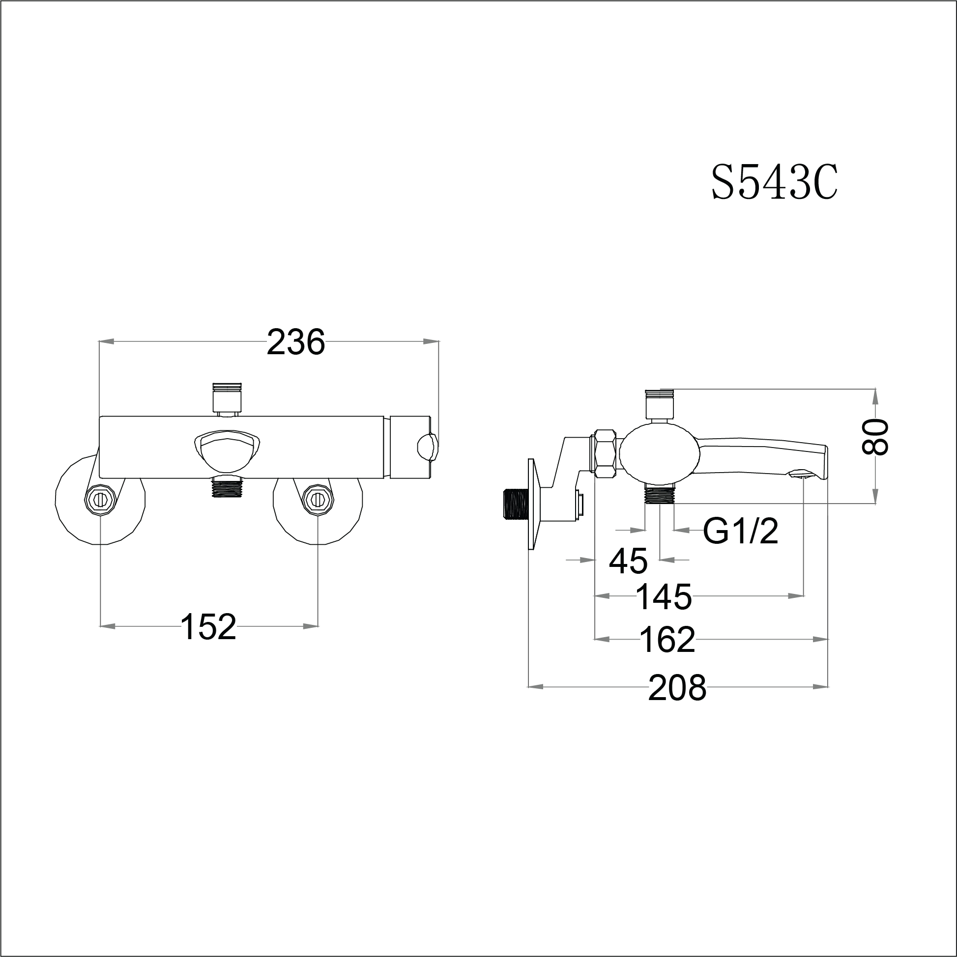 Vòi sen tắm nóng lạnh Caesar S543C