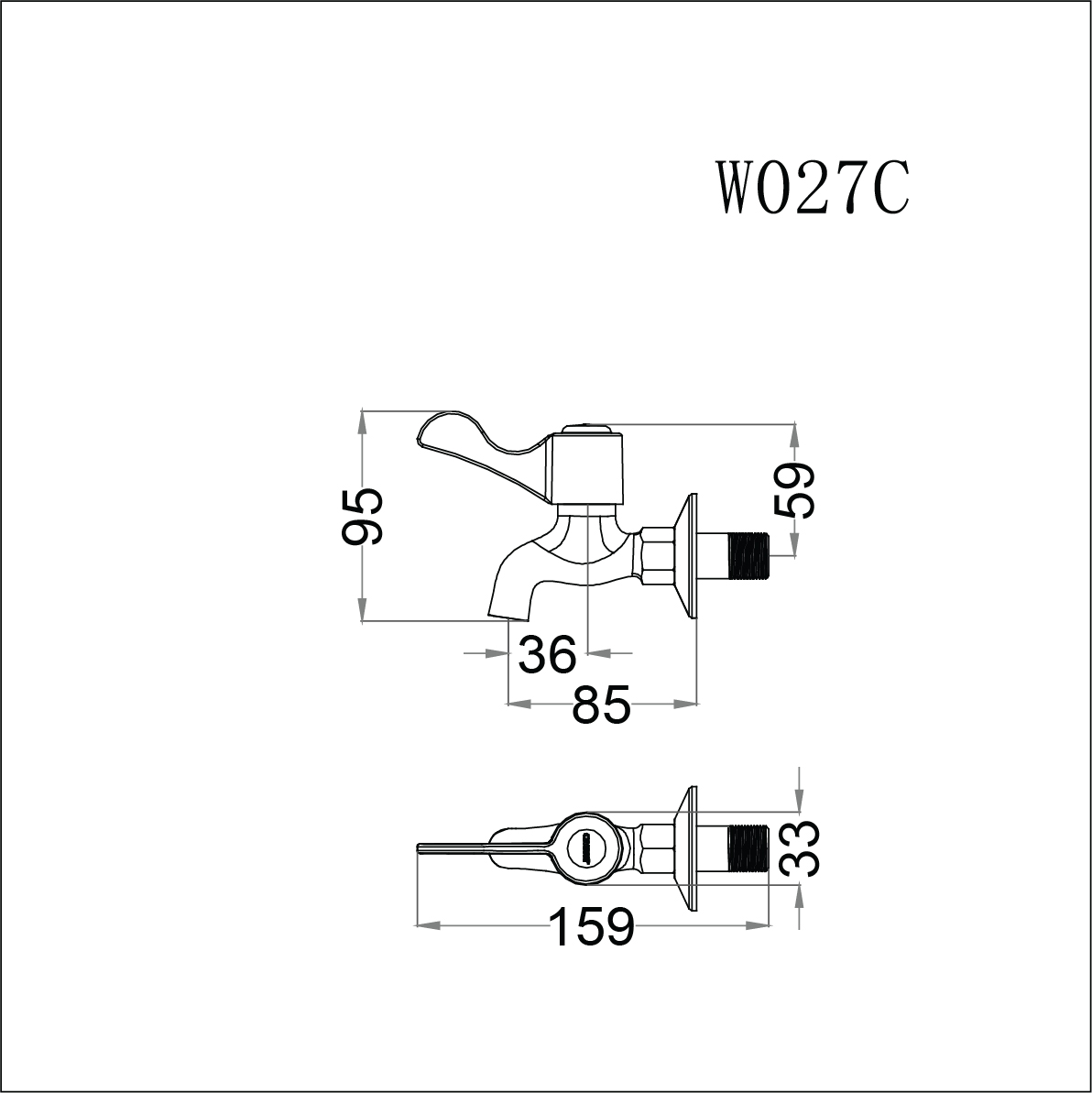 Vòi gắn tường Caesar W027C