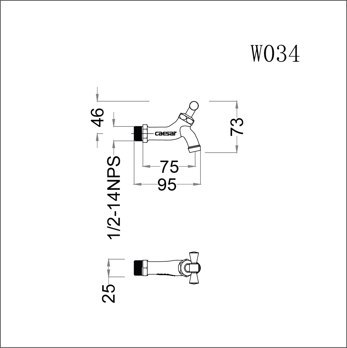 Vòi gắn tường Caesar W034/035