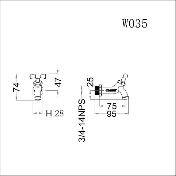 Vòi gắn tường Caesar W034-1/035-1