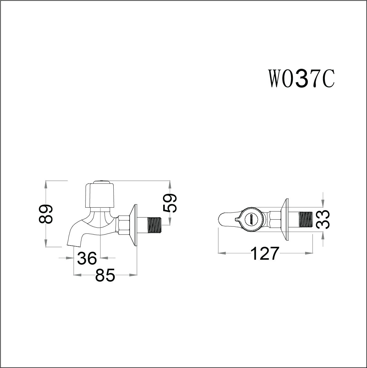 Vòi gắn tường Caesar W037C