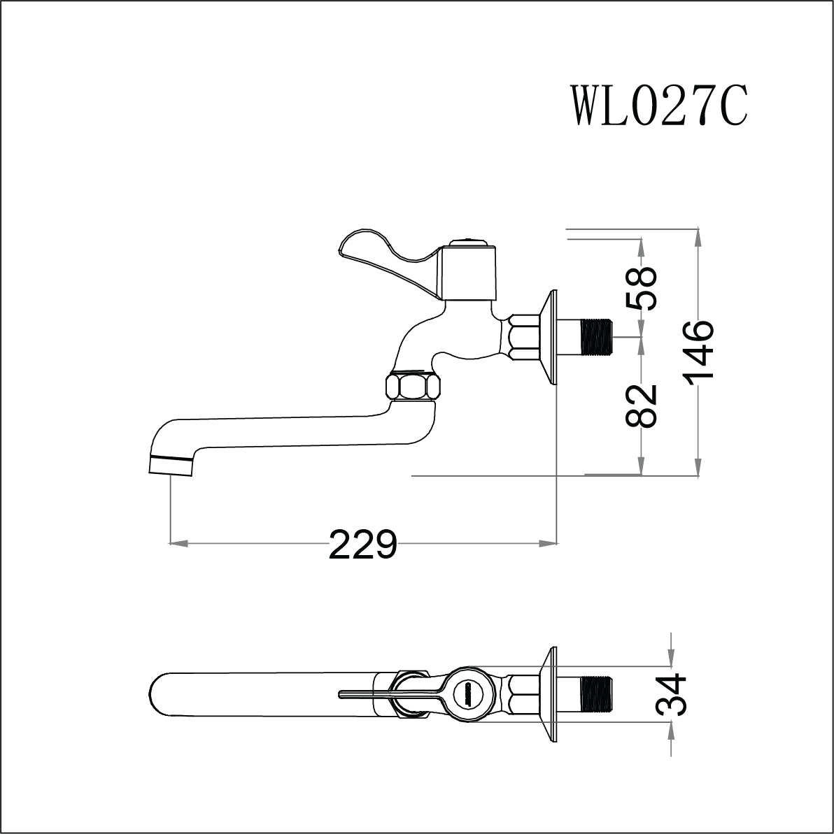 Vòi gắn tường Caesar WL027C