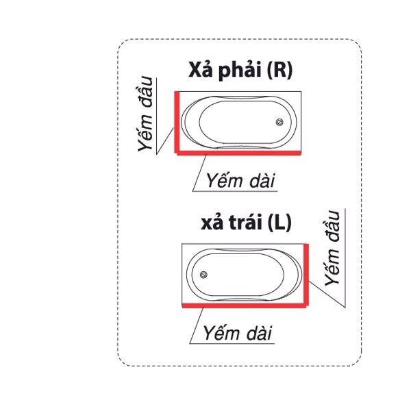 Bồn tắm dài Caesar AT0440L(R) dài 1m4 loại chân yếm