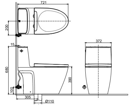 Bồn cầu 1 khối Inax ACT-902 xả cảm ứng nắp rửa CW-KB22AVN