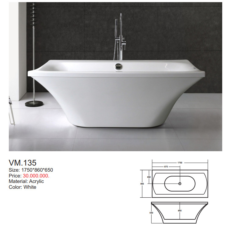 Bồn tắm lập thể Việt Mỹ VM-135 dài 1m75