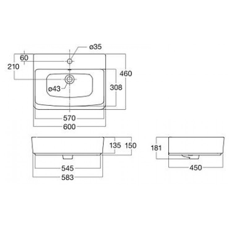 Lavabo chậu rửa mặt American Standard VF-0620 đặt bàn