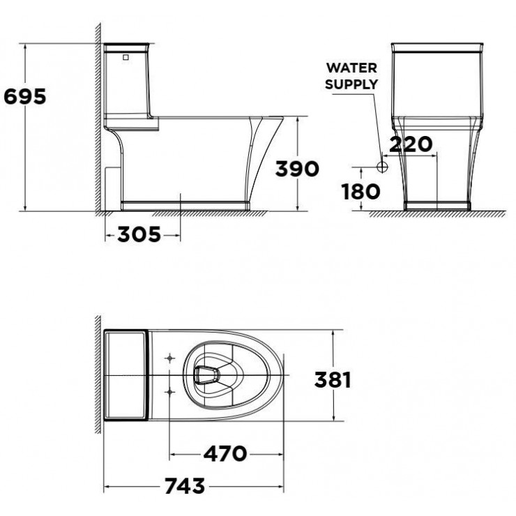 Bồn cầu 1 khối American Standard WP-2025PR nắp rửa điện tử Pristine Star