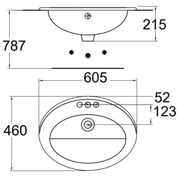 Lavabo chậu rửa mặt American Standard 0477-WT bán âm