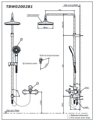 Cây sen tắm TOTO TBW02002BA/TBG2302V/TBW02017A nóng lạnh