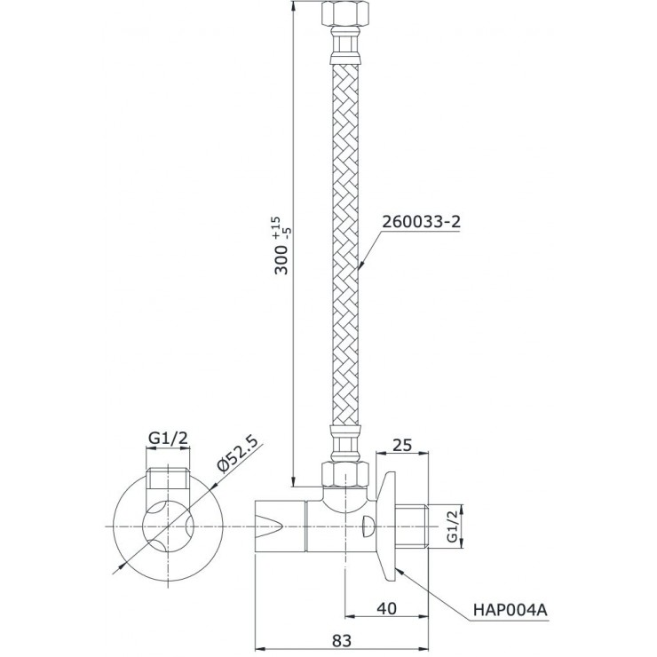 Van khóa + dây cấp nước Toto HAP004A-F