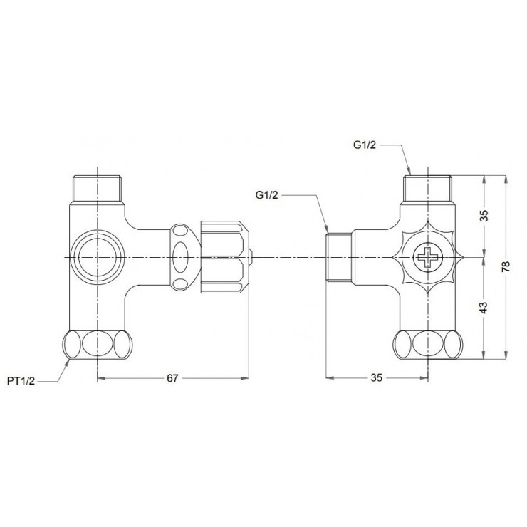 Van dừng chữ T Toto TX434S