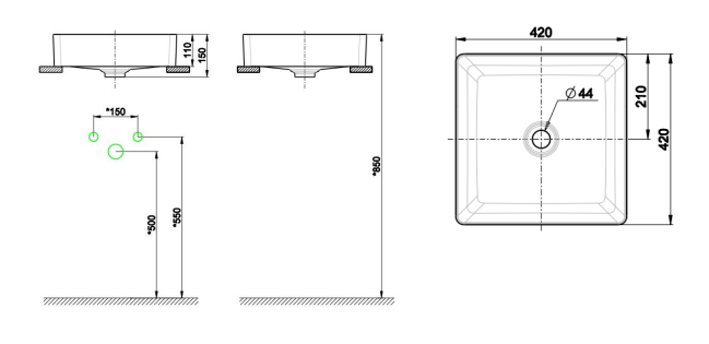 Lavabo chậu rửa mặt American Standard WP-F411 đặt bàn