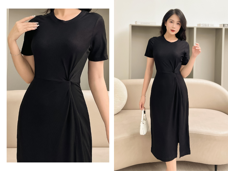 Chi tiết xoắn eo tạo điểm nhấn cho vòng 2